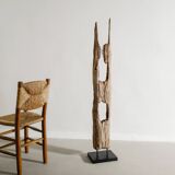 Vintage Sculptural Wooden Totem Floor Sculpture