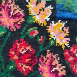 Large bohemian handwoven rug with amazing scenery and floral design, made in Romania 315x195cm