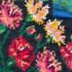 Large bohemian handwoven rug with amazing scenery and floral design, made in Romania 315x195cm