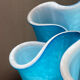Large multi-layer glass handkerchief vase