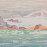 Camille COMBE: The glaciers of Spitsbergen, Original signed monotype