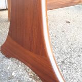 Vintage dining table console desk in teak and exotic wood from the 70s