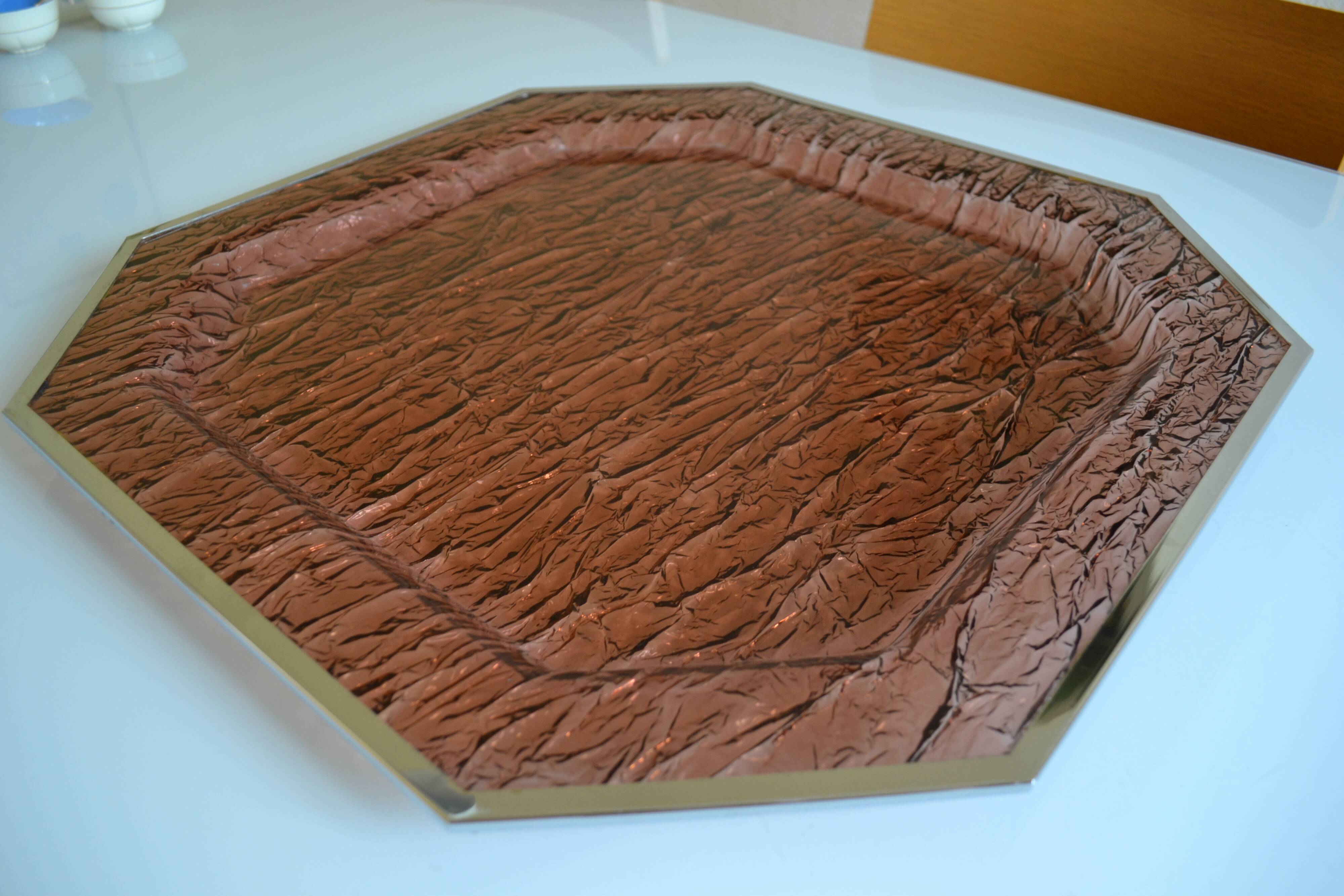 1970 tray in smoked lucite