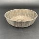 Glass flower stand with woven metal support