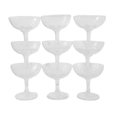 Set of 9 champagne glasses in crystal engraved XIXth