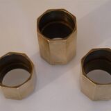 Set of 3 Swedish brass candlesticks