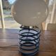 Blue lacquered metal spring lamp