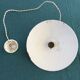 Vintage enamelled sheet metal suspension and its porcelain rosette