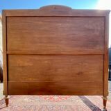Louis XVI style marquetry & bronze bed and bedside table