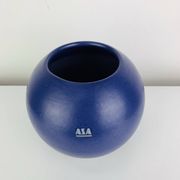 Blue ceramic round vase Asa West Germany, vintage