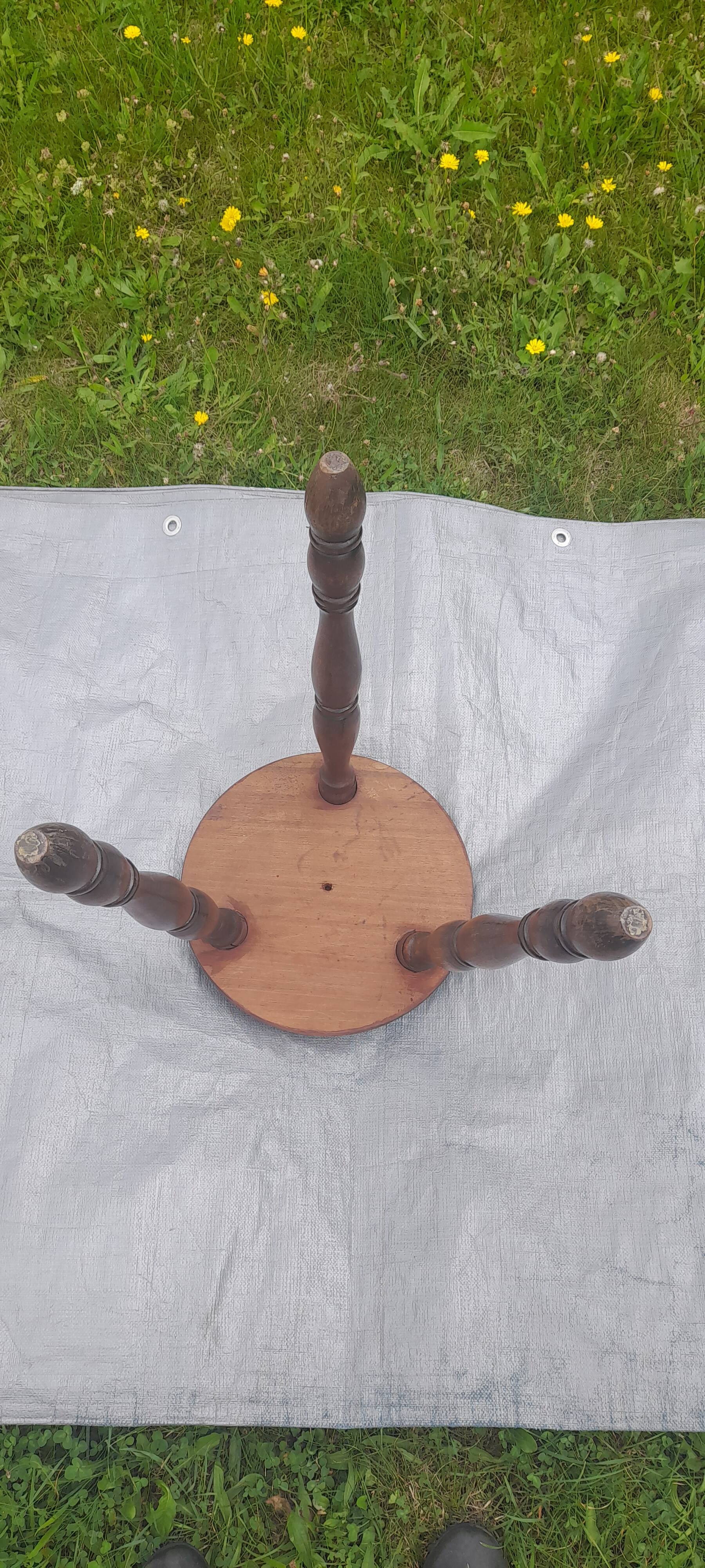 Wooden tripod stool H 44 cm