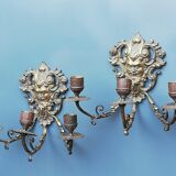 Pair of bronze candle holders
