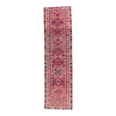Pink Turkish Hand-Knotted Runner 86x317