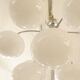 10-light chandelier in opaline and chrome-plated metal, 1960