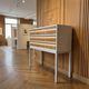 Entry console / Architect's furniture Borgeaud 1970 - Lacquered steel & C