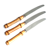 Set of 3 toast knives with bamboo handles, 60s