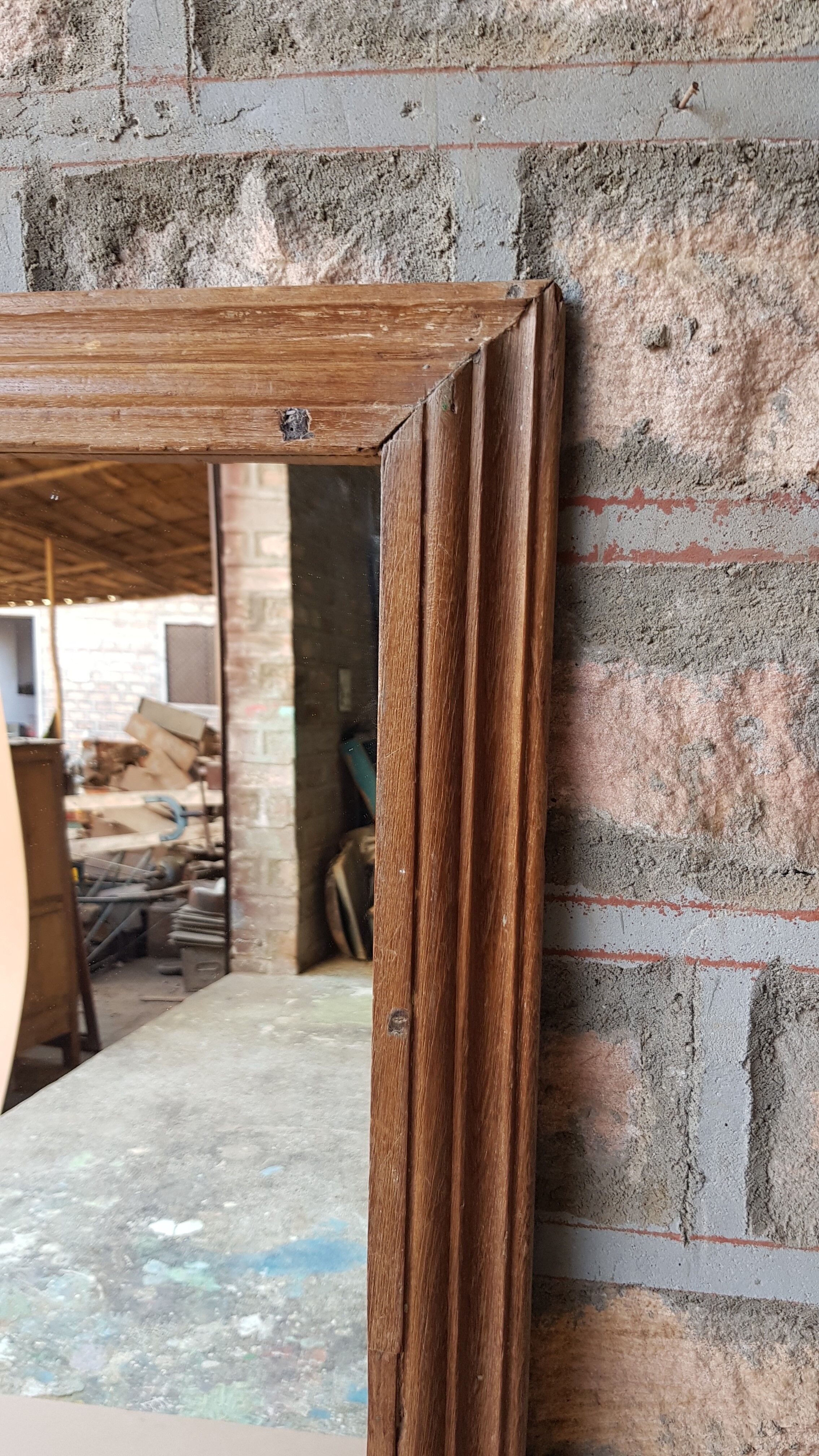Ancient Burmese teak mirror