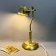 Portuguese brass bankers desk table lamp 1940s
