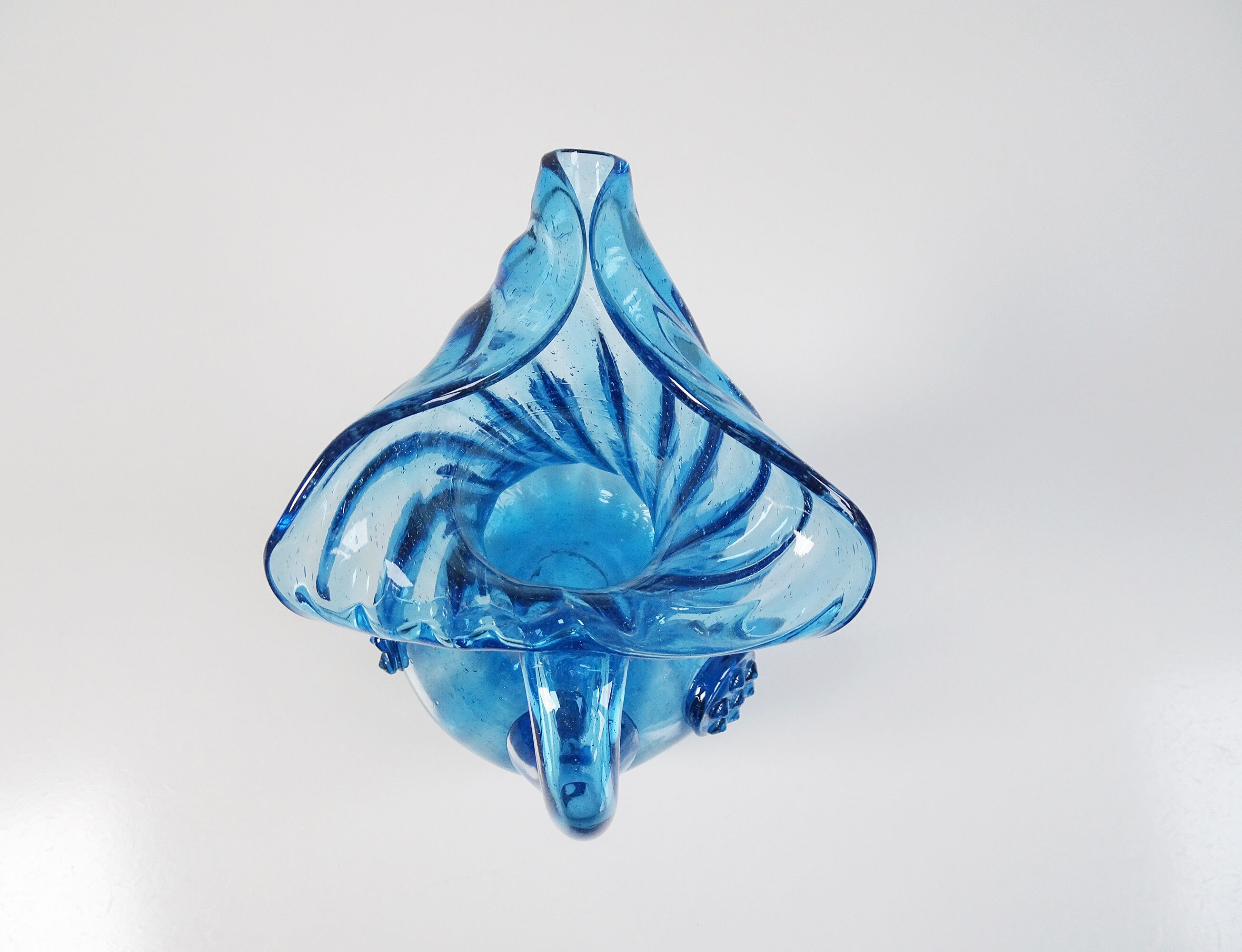 Blue glass art vase