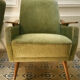 Lot de 2 fauteuils club accoudoirs teck années 50/60