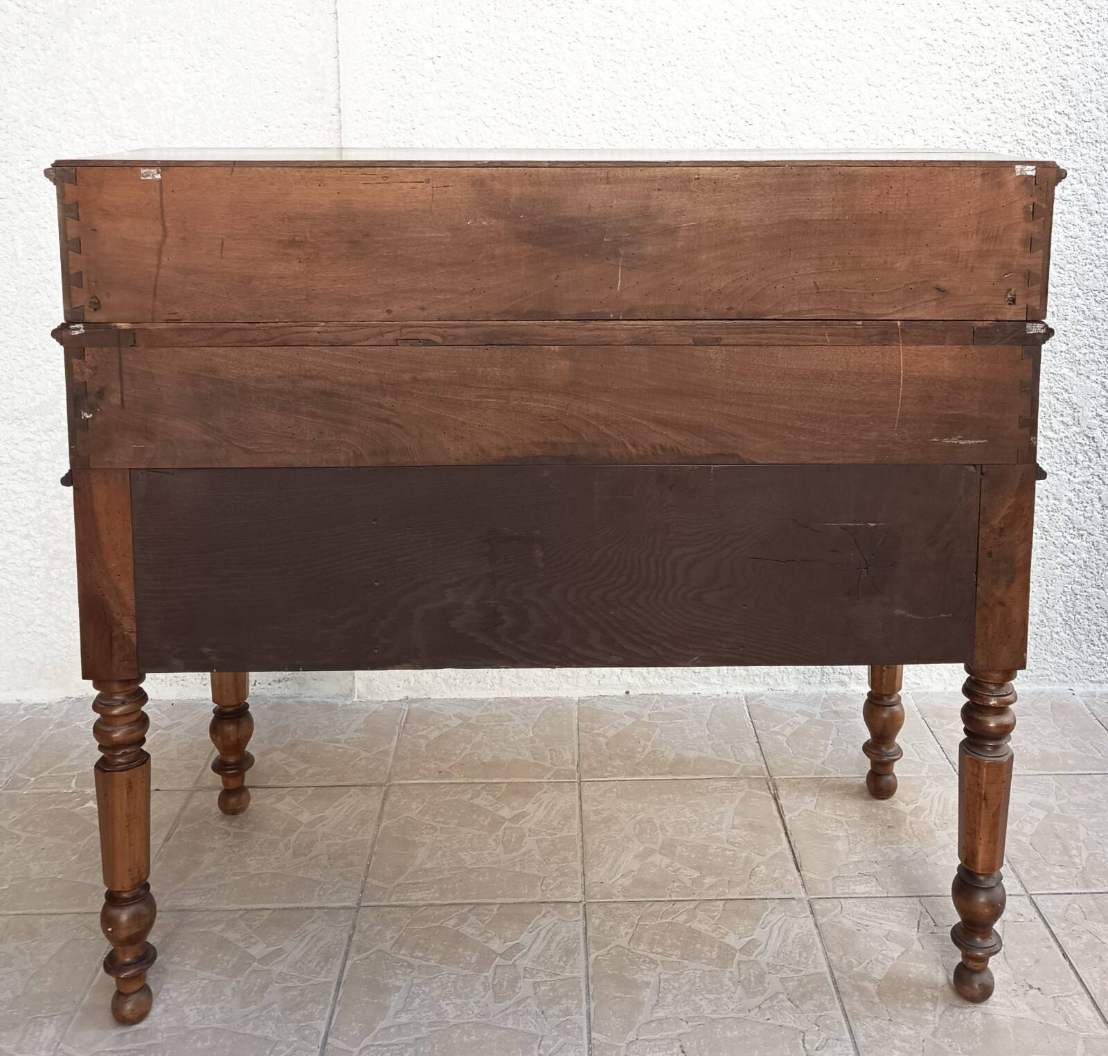Bureau à cylindre Louis Philippe en noyer époque 19ème