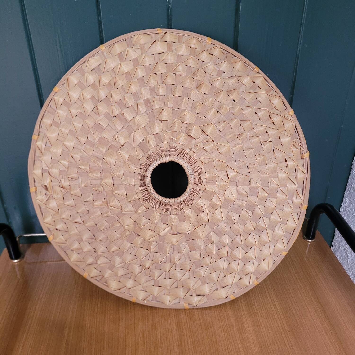 Large Woven Rattan Lampshade 70's
