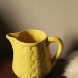 Digoin Sarreguemines yellow earthenware pitcher