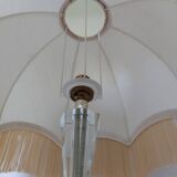 Hand-cut crystal and white marble lamp 57 cm
