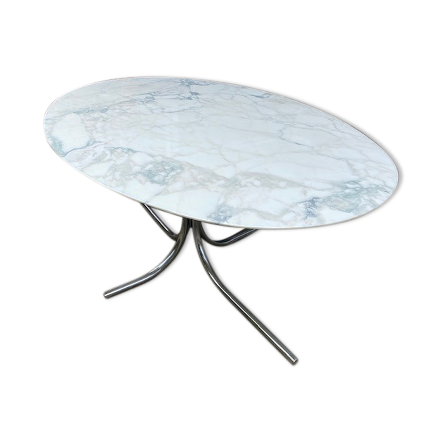 Table ovale marbre arabescato roche et bobois 1970
