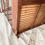 Cage à oiseaux ancienne en bois et acier