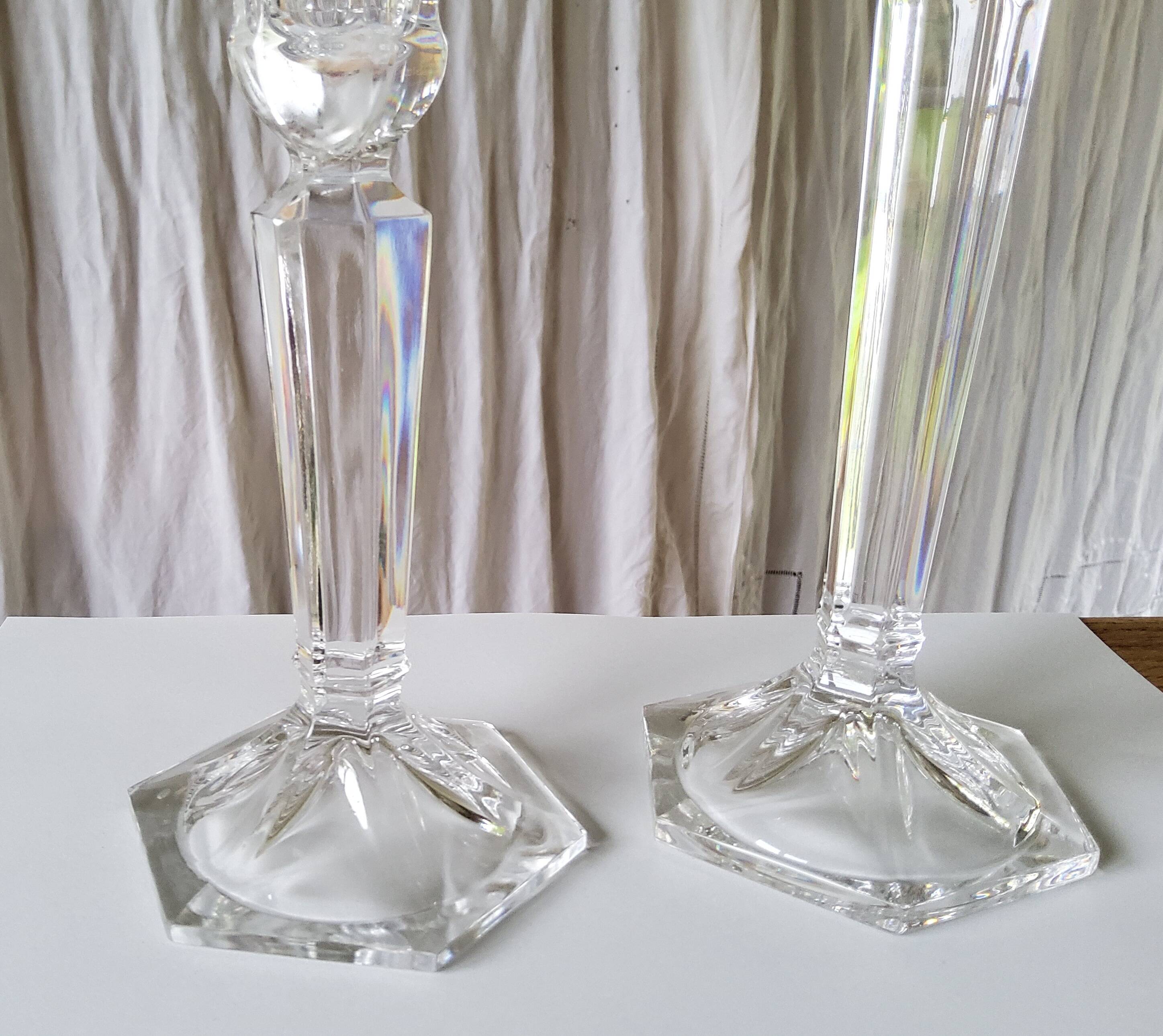 Pair of crystal candlesticks
