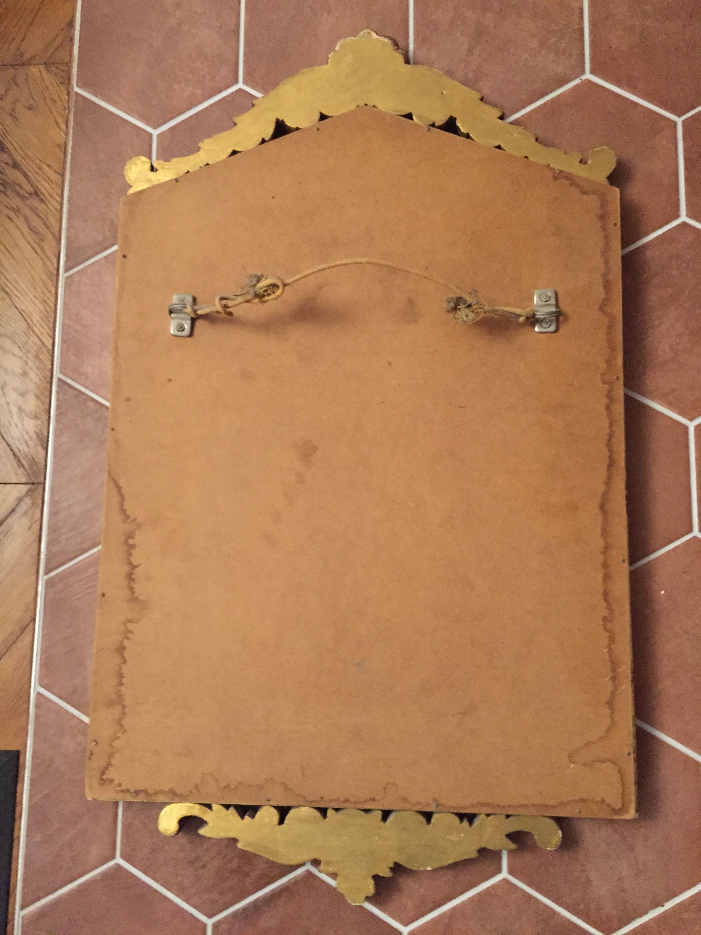 Golden wooden mirror - 87x51cm