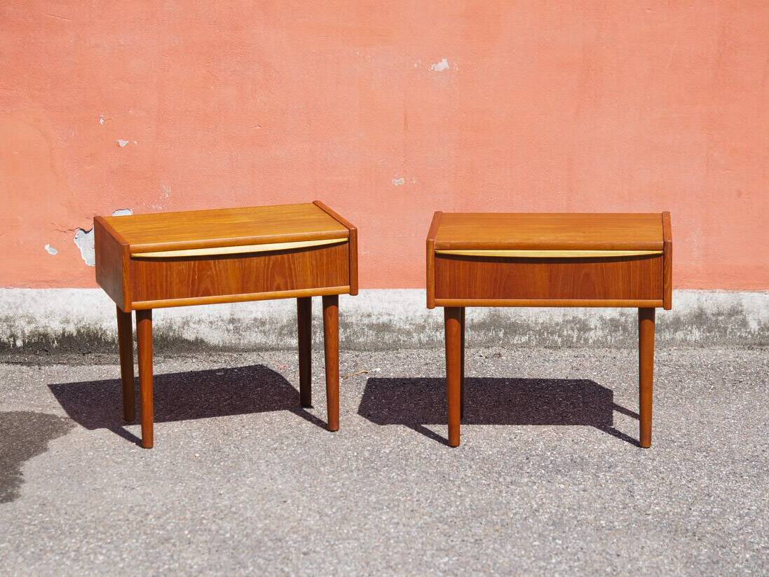 Pair of 2 Danish vintage nightstands from 1960s