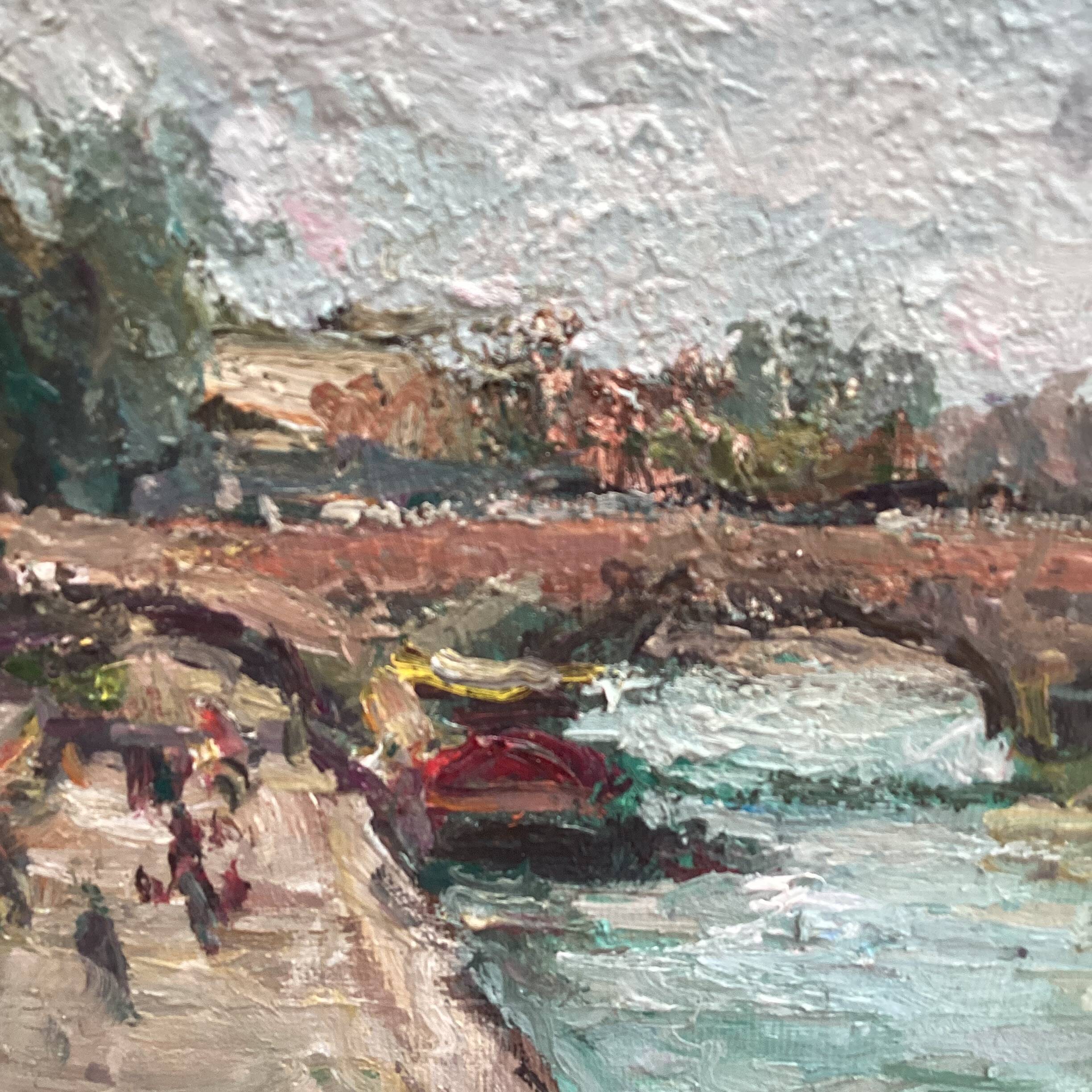 Painting Oil on canvas signed -Paris— dimensions: height -48cm- width -60cm-