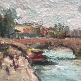 Painting Oil on canvas signed -Paris— dimensions: height -48cm- width -60cm-