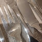 12 fish cutlery sets 24p silver plated metal goldsmith Francia uni-flat