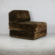 Foam and velvet heater "amber", convertible, France, circa 1970.