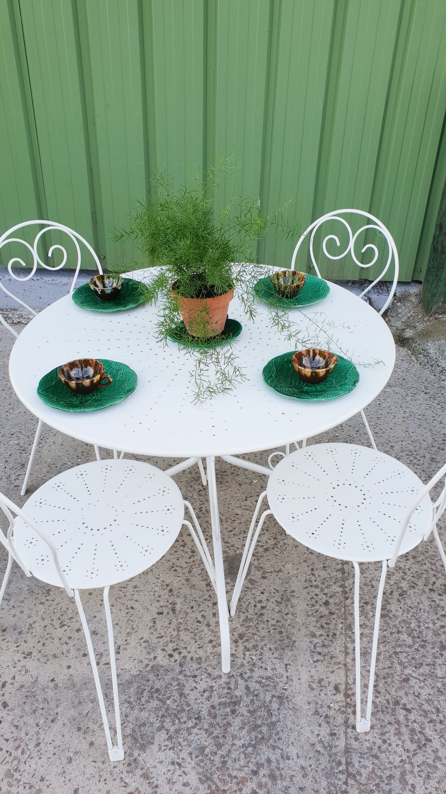 Wrought iron garden furniture