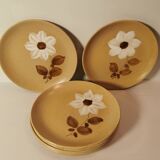 Set of 7 flat plates Moulin des loups Saint Amand vintage autumn model