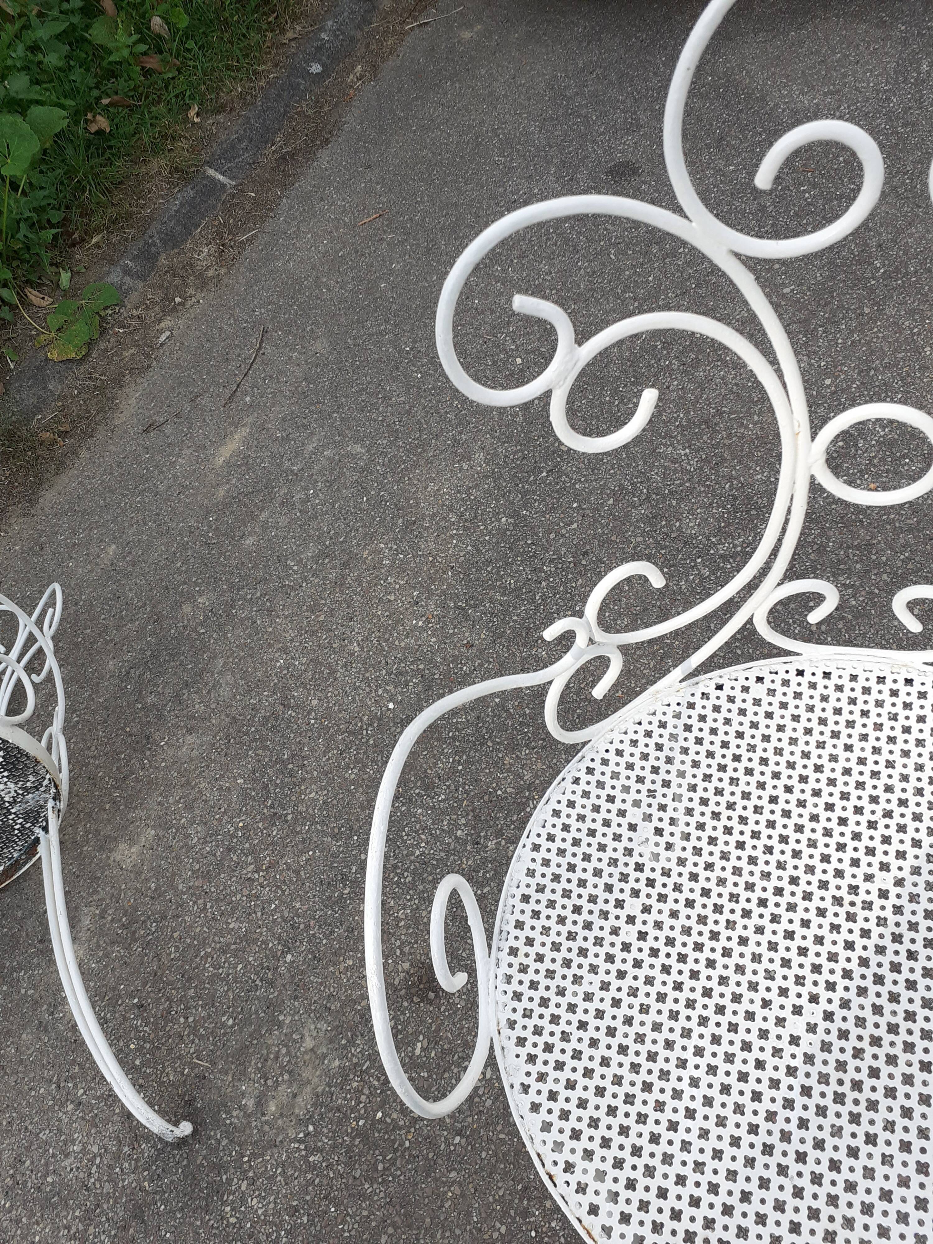 Old wrought iron garden furniture