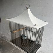 Cage à oiseaux vintage style pagode sur pied