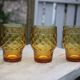 Set of 6 vintage Pernod amber glass glasses – H9 cm Ø7 cm – Bi collection