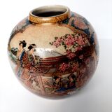 Vase boule craquelé satsuma