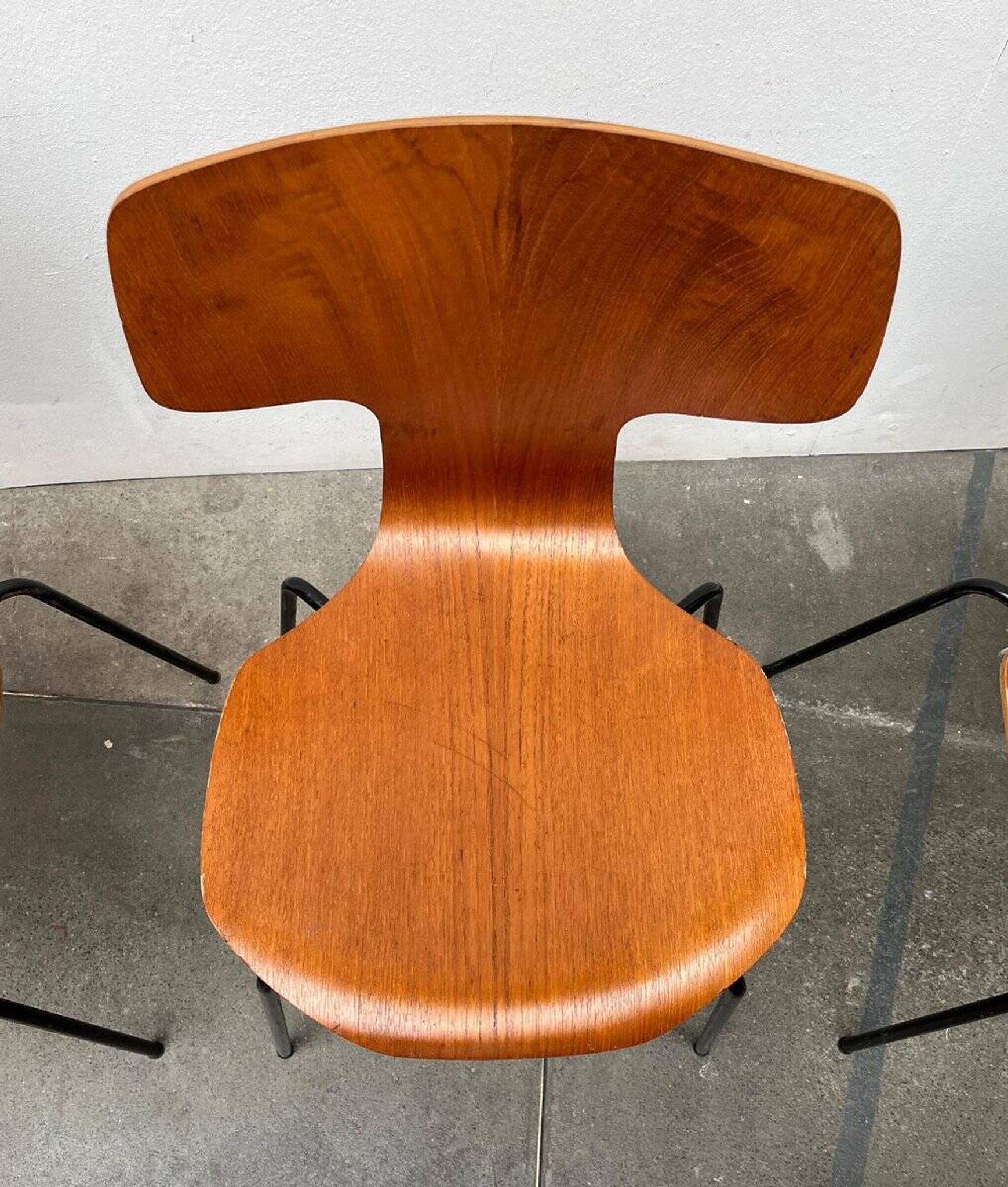 Mid-Century stackable chairs model 3103 Hammer by Arne Jacobsen for Fritz Hansen, Denmark, 1960s, set of 7.