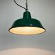 Industrial green enamel pendant lamp, 1960s