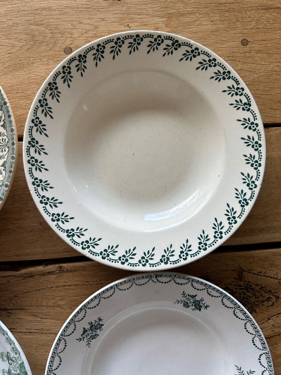 6 mismatched plates