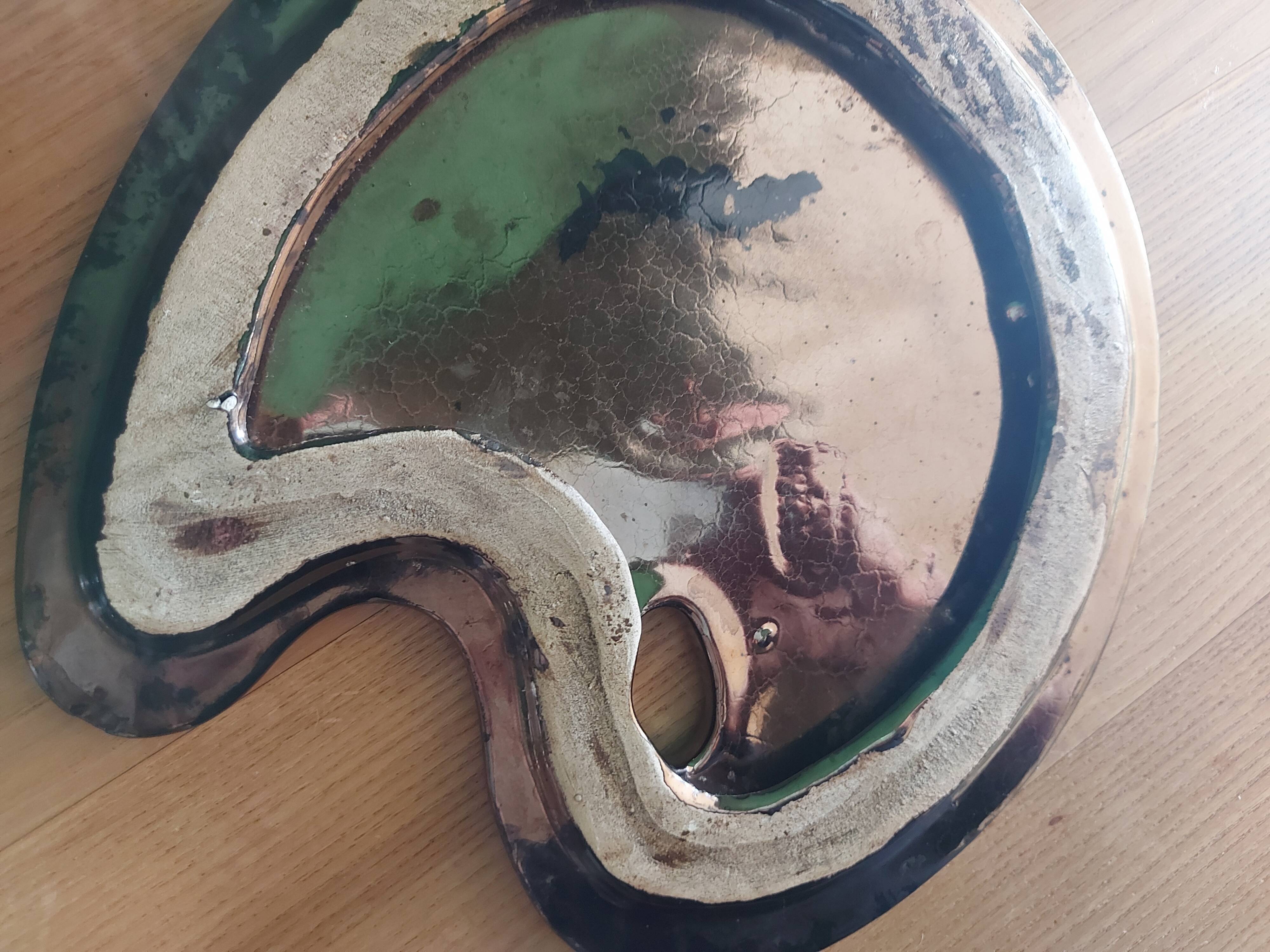 Dessous de plat en céramique vintage en forme de palette de peinture