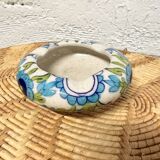 Cendrier en céramique fleurs bleues