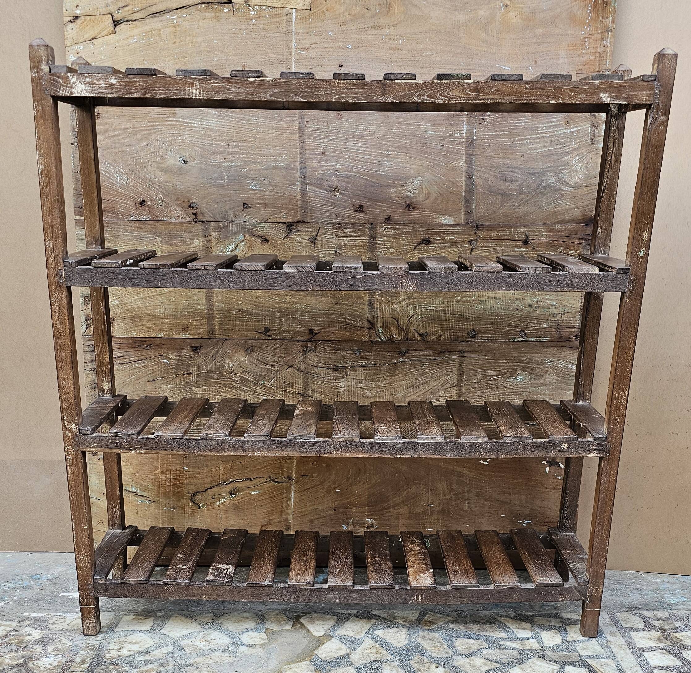 Antique Burmese teak workshop rack - shelf