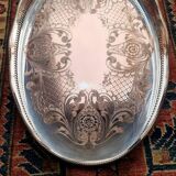 Silver metal serving tray